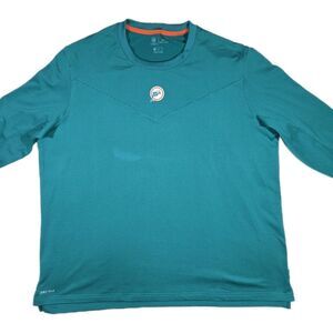 Nike DriFit On Field Apparel Miami Dolphins Long Sleeve T Shirt Aqua Mens 3XL